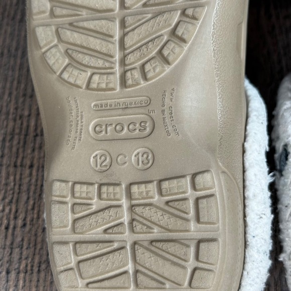 Little Kids Crocs Classic Lined Taupe Casual Comfort Slip On Clogs Shoes Size 12 - Picture 10 of 11